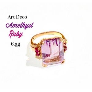 💔SOLD on Etsy💔 14k Rose Gold Ring Amethyst Ruby